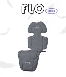 Mima FLO Oreo grey baby cooling seat liner designed for strollers, car seats, and high chairs with airflow system.