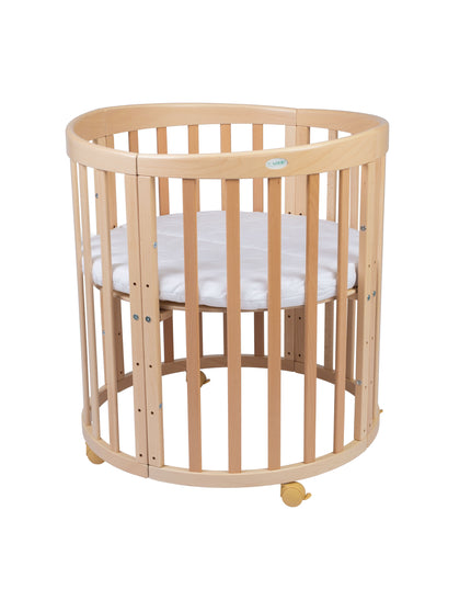 Waldin 7 in 1 Oval Baby Crib with Mattress - Natural Wood Reviews