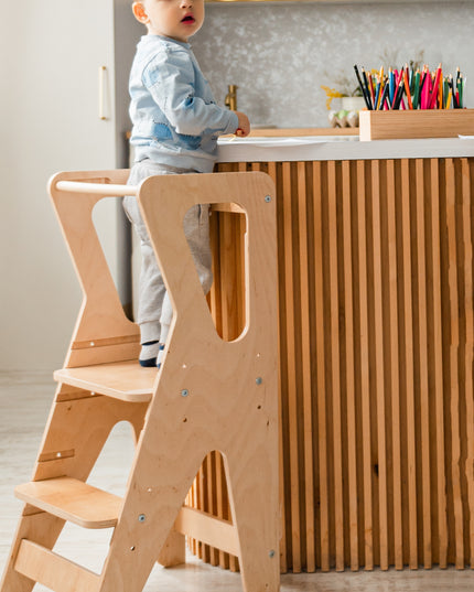 Safe toddler step stool for cooking activities