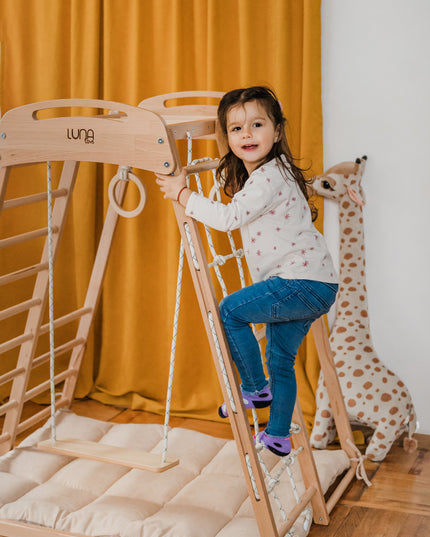 montessori play gym with swing