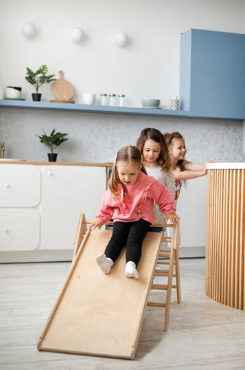 Indoor wooden climbing frame for toddlers