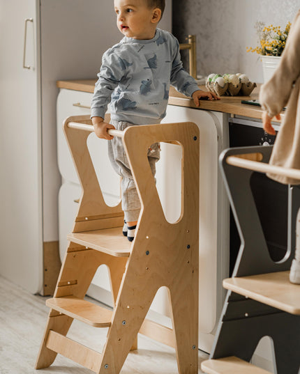 Wooden step stool for toddlers and preschoolers