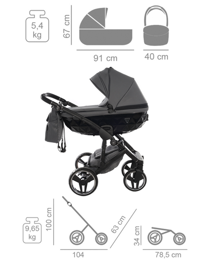 Junama stroller grey folded