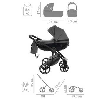 Junama stroller grey folded
