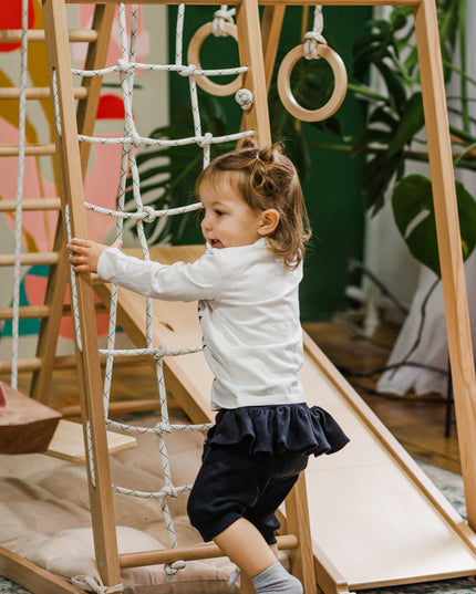 lunatoys wooden climbing rings set