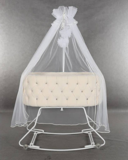 Junama Glamour Cradle Beige elegant nursery furniture