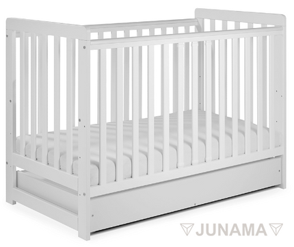 junama white baby crib beech wood