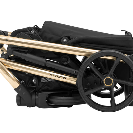 Folded Kunert Stroller Arizo in Black + Gold