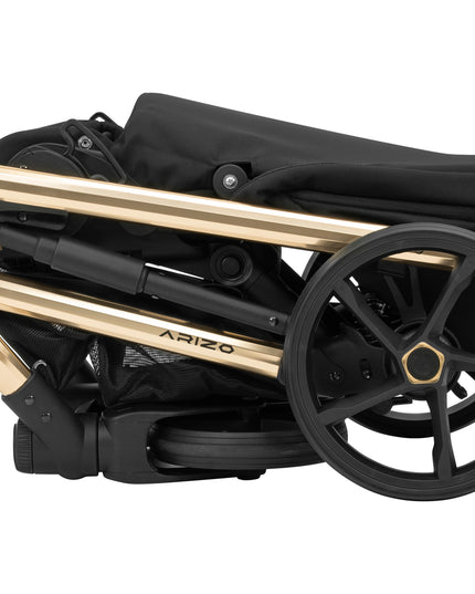 Folded Kunert Stroller Arizo in Black + Gold