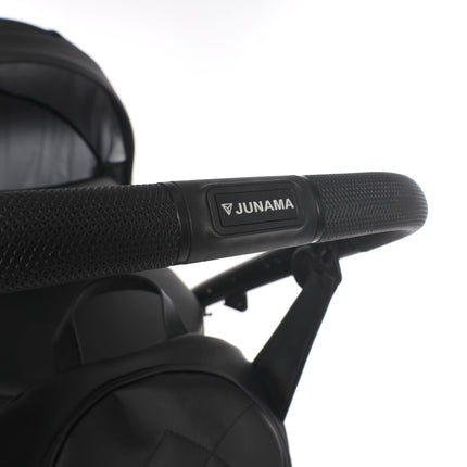 Junama Diamond Stroller Space Eco-Leather V2 in Black by with Black Frame KIDZNBABY