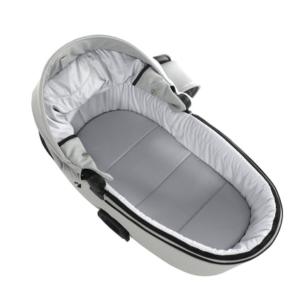 Junama Diamond Stroller Space Eco-Leather V2 in White by  with Black Frame KIDZNBABY