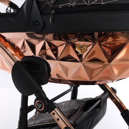 Junama Diamond Stroller Heart in Black + Rose Gold by KIDZNBABY