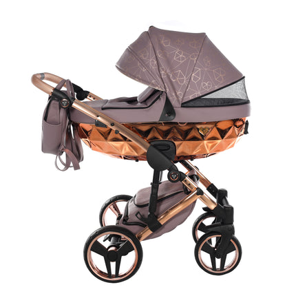 Junama Diamond Stroller Heart in Mauve + Gold by KIDZNBABY