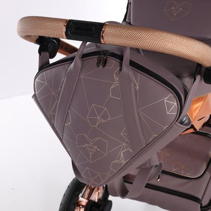 Junama Diamond Stroller Heart in Mauve + Gold by KIDZNBABY