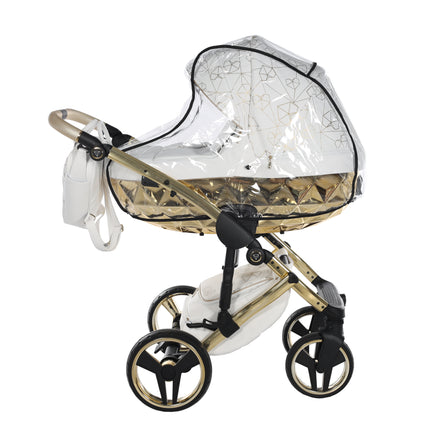 Junama Diamond Stroller Heart in White + Gold by KIDZNBABY