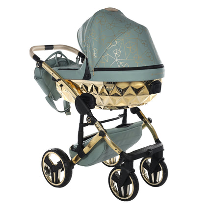 Junama Diamond Stroller Heart in Green + Gold by KIDZNBABY