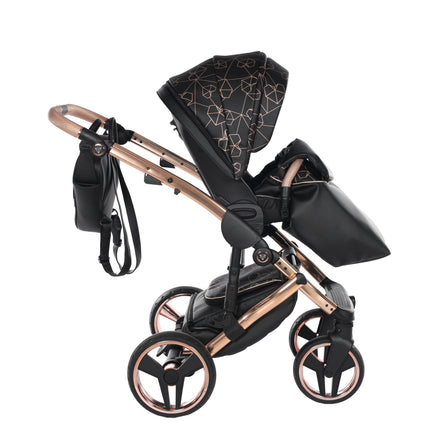 Junama Diamond Stroller Heart in Black + Rose Gold by KIDZNBABY