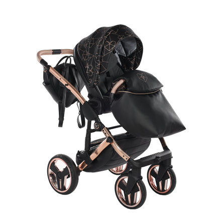 Junama Diamond Stroller Heart in Black + Rose Gold by KIDZNBABY