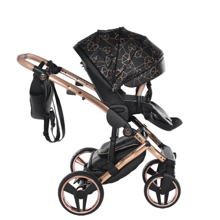 Junama Diamond Stroller Heart in Black + Rose Gold by KIDZNBABY