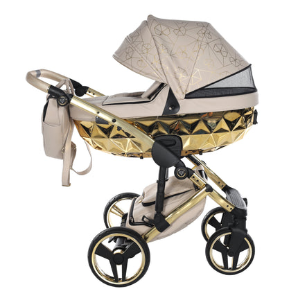 Junama Diamond Stroller Heart in Beige + Gold by KIDZNBABY