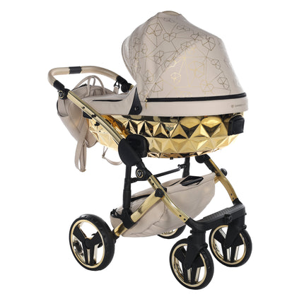 Junama Diamond Stroller Heart in Beige + Gold by KIDZNBABY