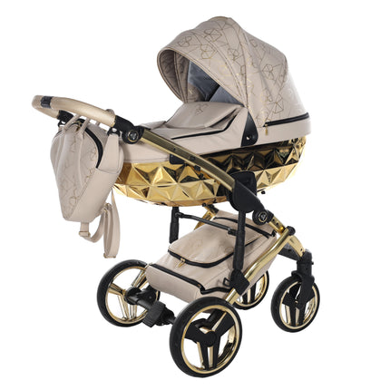 Junama Diamond Stroller Heart in Beige + Gold by KIDZNBABY