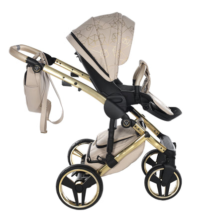 Junama Diamond Stroller Heart in Beige + Gold by KIDZNBABY