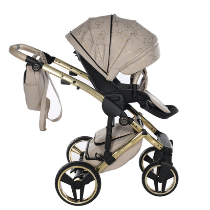 Junama Diamond Stroller Heart in Beige + Gold by KIDZNBABY