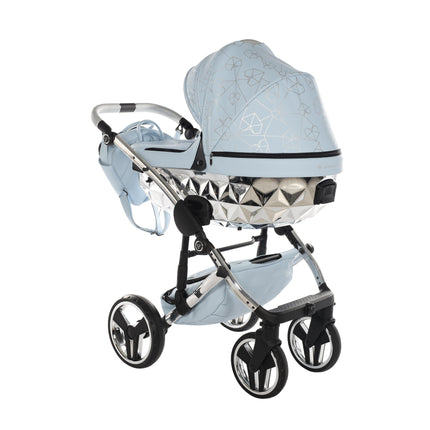 Junama Diamond Stroller Heart in Blue + Silver by KIDZNBABY