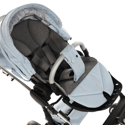 Junama Diamond Stroller Heart in Blue + Silver by KIDZNBABY