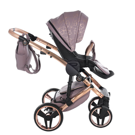 Junama Diamond Stroller Heart in Mauve + Gold by KIDZNBABY