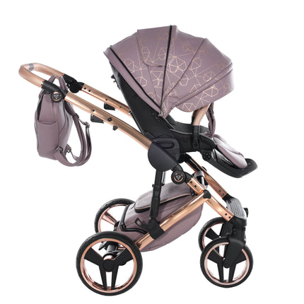 Junama Diamond Stroller Heart in Mauve + Gold by KIDZNBABY