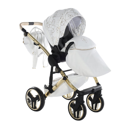 Junama Diamond Stroller Heart in White + Gold by KIDZNBABY