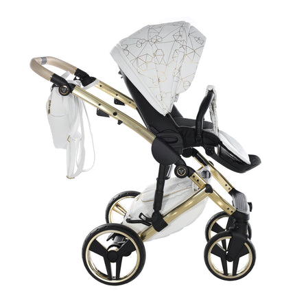 Junama Diamond Stroller Heart in White + Gold by KIDZNBABY