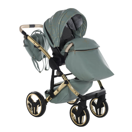 Junama Diamond Stroller Heart in Green + Gold by KIDZNBABY