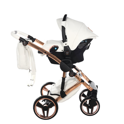 Junama Diamond Stroller Hand Craft in White + Rose Gold by KIDZNBABY