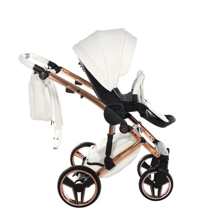 Junama Diamond Stroller Hand Craft in White + Rose Gold by KIDZNBABY