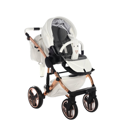 Junama Diamond Stroller Hand Craft in White + Rose Gold by KIDZNBABY