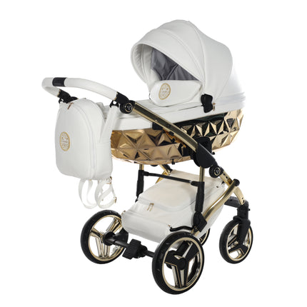 Junama Diamond Stroller Hand Craft in White + Gold by KIDZNBABY