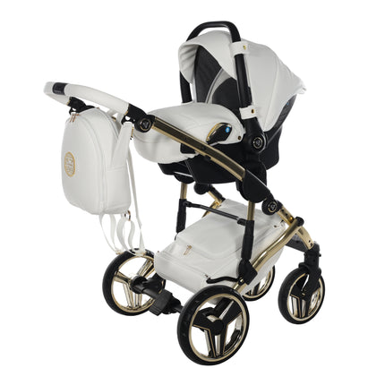 Junama Diamond Stroller Hand Craft in White + Gold by KIDZNBABY