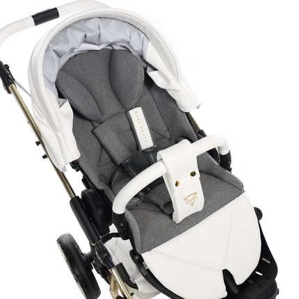 Junama Diamond Stroller Hand Craft in White + Gold by KIDZNBABY