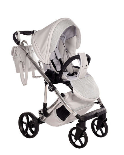 Junama TERMO GLITTER ECO Stroller in stylish silver, designed for comfort and safety for your baby.
