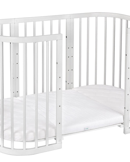 KidznBaby Waldin 7 in 1 Baby Crib with Mattress - White