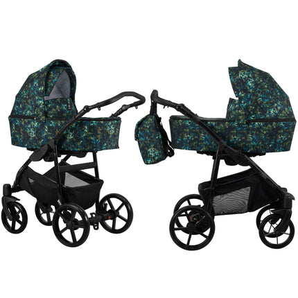 Kunert Mata Stroller Color: Mata Leaves Frame Color: Black Frame Combo: 2 IN 1 KIDZNBABY