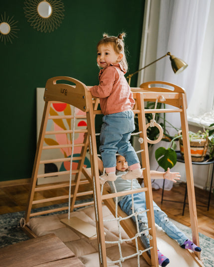 wooden toddler playset with slide