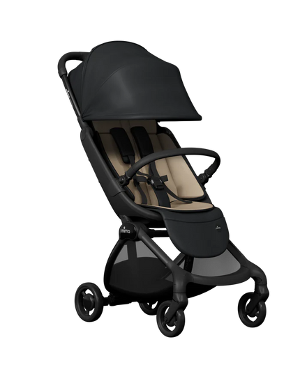 Folded stroller upright storage