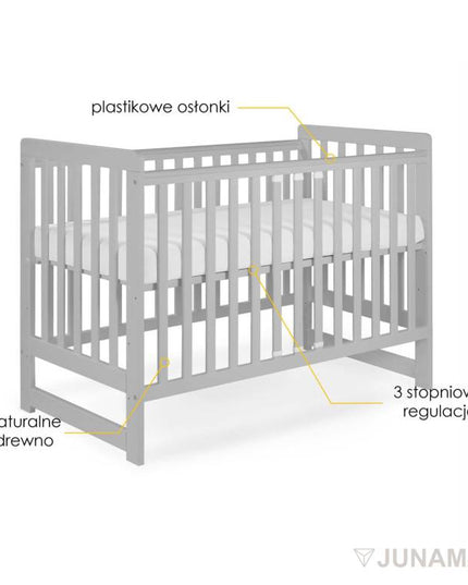 Adjustable mattress base gray crib