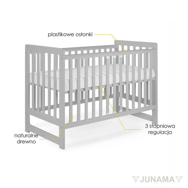Adjustable mattress base gray crib