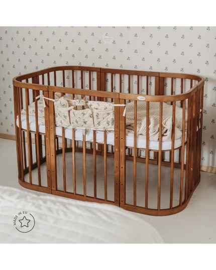 KidznBaby Waldin 7 in 1 Baby Crib with Mattress - Vintage