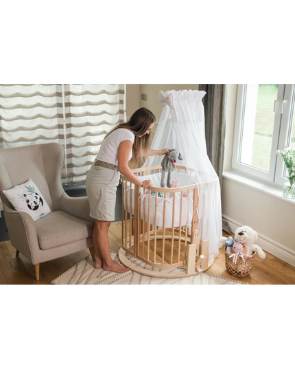 KidznBaby Waldin Cradle for the 7 in 1 Baby Crib with Mattress - Natural Wood